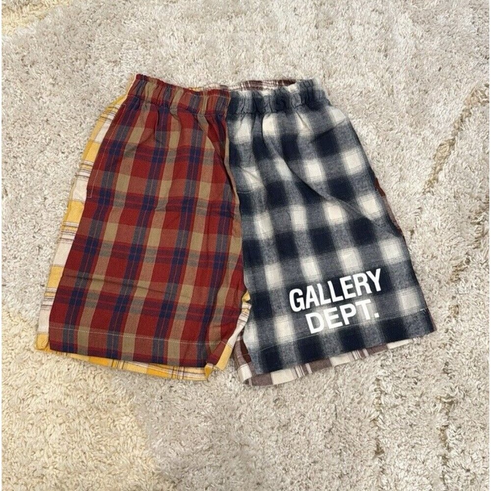 Gallery Dept Plaid Zuma 2 Face Multi-Color Logo Shorts for Men Size Large